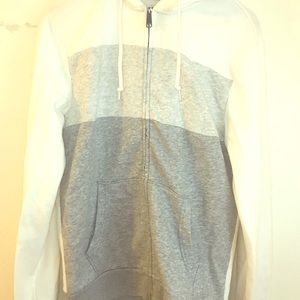 White with grey stripe hoodie